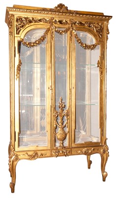 Lot 505 - Louis XVI Style Giltwood Vitrine Height 62...