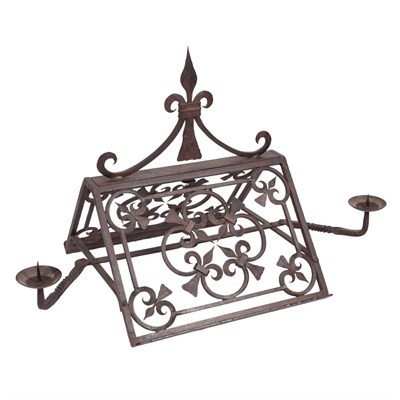 Lot 200 - Continental Wrought Iron Lectern Surmounted by...