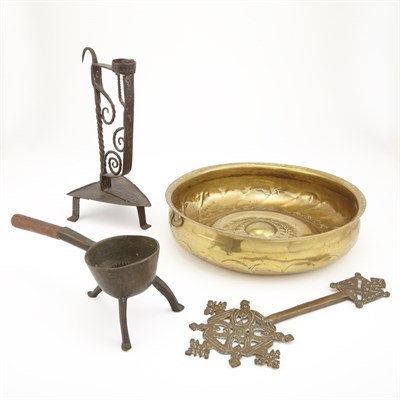 Lot 203 - Group of Bronze, Brass and Wrought Iron...