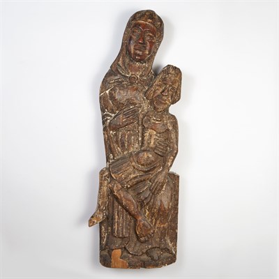 Lot 198 - Continental Carved Pine Sculpture of the Pieta...