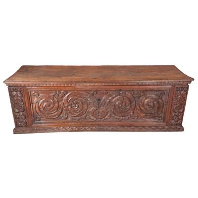 Lot 180 - Italian Walnut Cassone The hinged rectangular...