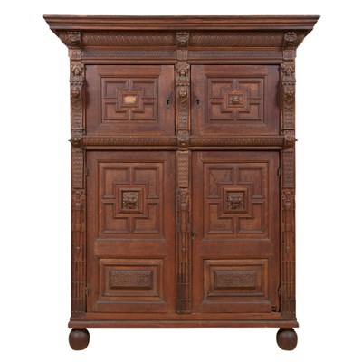 Lot 210 - Renaissance Style Oak Court Cupboard 19th...