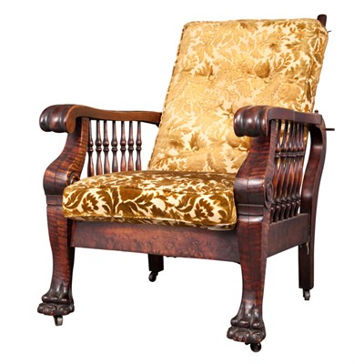 Lot 608 - Two Renaissance Style Dark Stained Morris Chairs