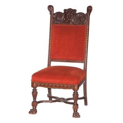 Lot 285 - Renaissance Style Carved Oak High Back Chair
