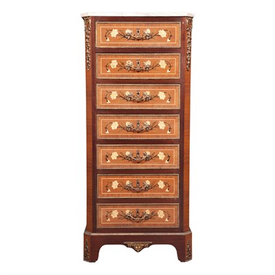 Lot 618 - Louis XVI Style Metal Mounted Marquetry Inlaid...