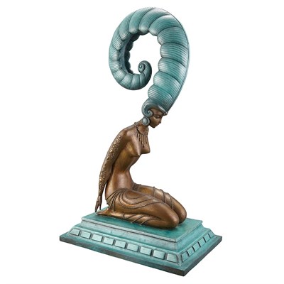 Lot 585 - Art Deco Style Cold Painted Bronze Figure La...