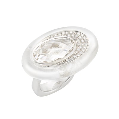 Lot 3284 - White Gold, Rock Crystal and Diamond Ring