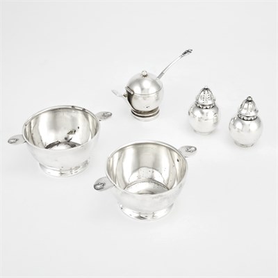 Lot 510 - Pair of Georg Jensen Sterling Silver Salt and...