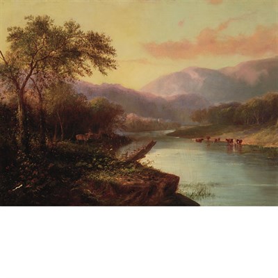 Lot 143 - English School 19th century River Landscape...