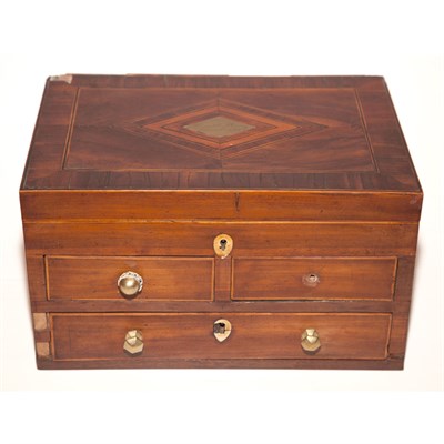 Lot 250 - George III Inlaid Mahogany Sewing Box Height 7...