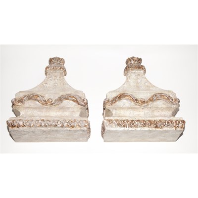 Lot 304 - Pair of Neoclassical Style Silvered Wood...