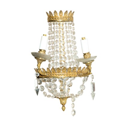Lot 316 - Pair of Regency Style Gilt-Metal and Glass...