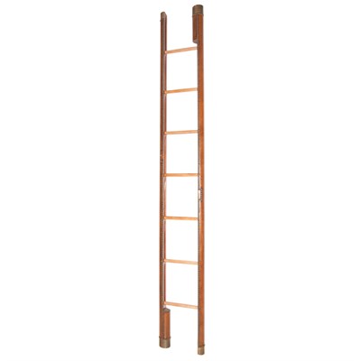 Lot 151 - Leather Bound Collapsible Library Ladder...