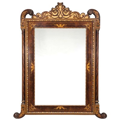 Lot 439 - Dutch Marquetry Mahogany and Maple Overmantel...