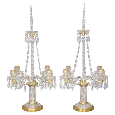 Lot 339 - Pair of Restauration Cut Glass and Gilt-Bronze...