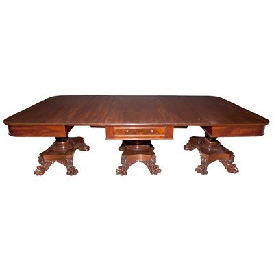 Lot 440 - William IV Mahogany Triple-Pedestal Dining...