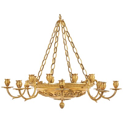 Lot 345 - Austrian Gilt-Bronze Sixteen-Light Chandelier...