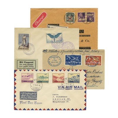 Lot 1048 - Switzerland Air Post Cover Group Useful...
