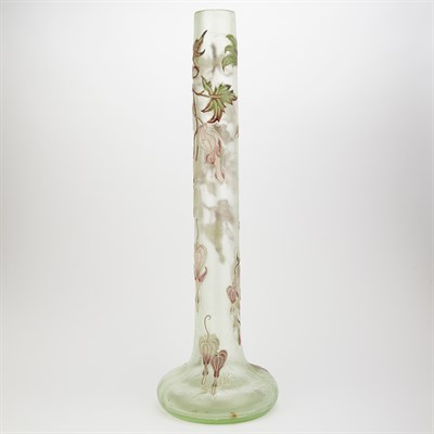 Lot 569 - Galle Acid Etched and Enameled Glass Vase...