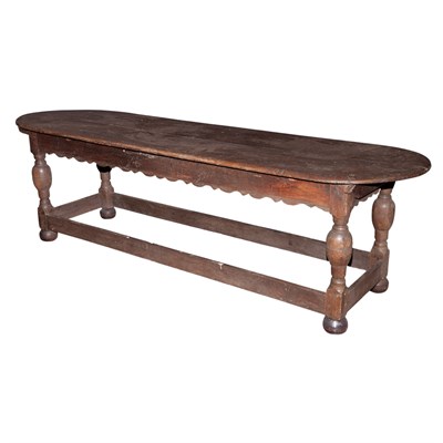 Lot 208 - Continental Oak Refectory Table Partially 17th...