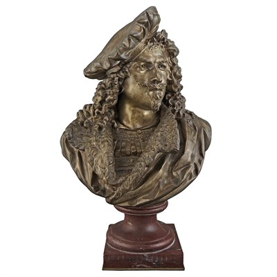 Lot 246 - French Silvered Bronze Bust of Rembrandt After...