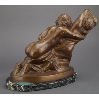 Lot 662 - Continental Bronze Group of Two Lovers...