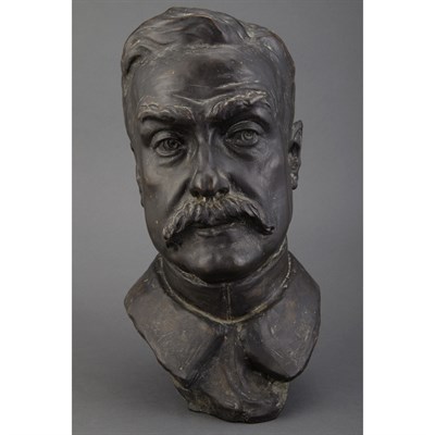 Lot 672 - French Bronze Bust of a Mustached Man After a...