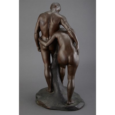 Lot 679 - German Bronze Group of Two Lovers After a...