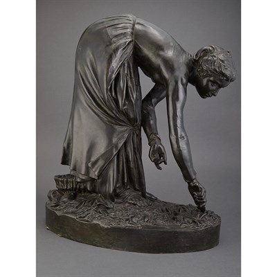 Lot 451 - Bronze Figure of a Woman Gathering Mussels and...