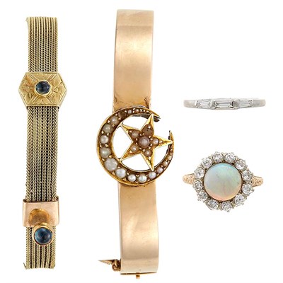 Lot 1426 - Group of Gold and Platinum Jewelry