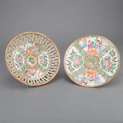 Lot 365 - Two Chinese Rose Medallion Porcelain Plates...