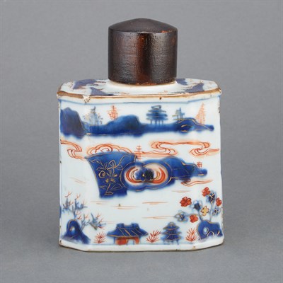 Lot 419 - Chinese Imari Porcelain Tea Caddy; Together...