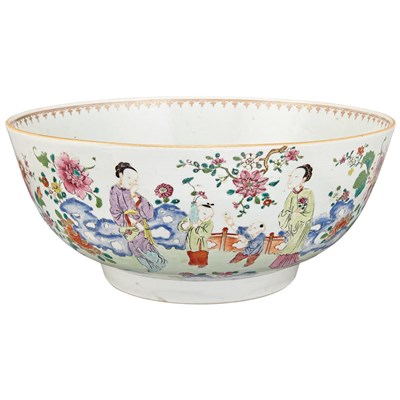 Lot 198 - Chinese Export Famille Rose Porcelain Punch...