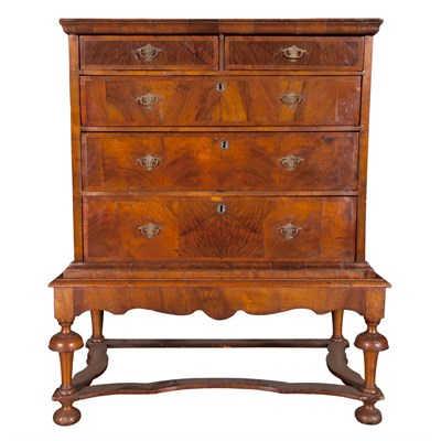 Lot 467 - William and Mary Style Inlaid Walnut Chest on...