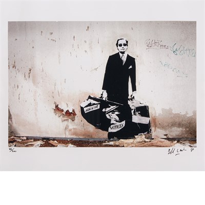Lot 21 - Blek Le Rat French, b. 1951 Man Who Walks...