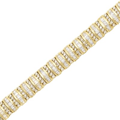Lot 1021 - Gold and Diamond Bracelet