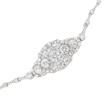 Lot 478 - Belle Epoque Platinum and Diamond Bracelet