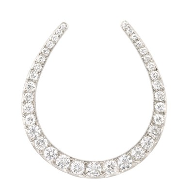 Lot 107 - Platinum and Diamond Horseshoe Brooch, Tiffany & Co.