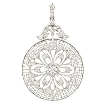 Lot 116 - Edwardian Platinum and Diamond Pendant, Black Starr & Frost