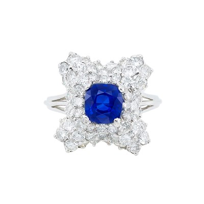 Lot 3272 - White Gold, Sapphire and Diamond Ring