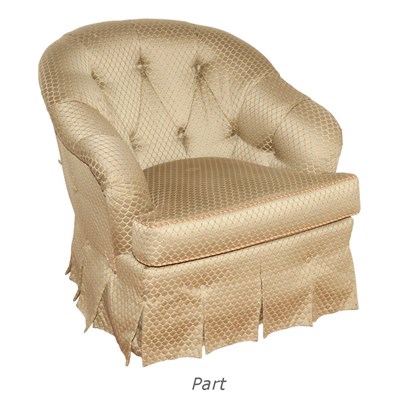 Lot 340 - Set of Four Silk Upholstered Button Tufted...