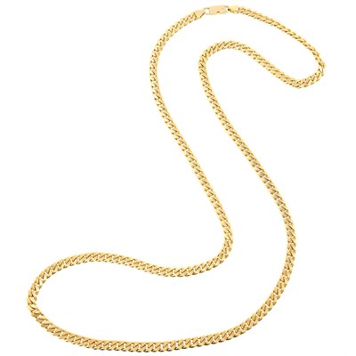 Lot 1111 - Long Gold Curb Link Necklace