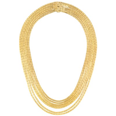Lot 1034 - Multistrand Gold Necklace