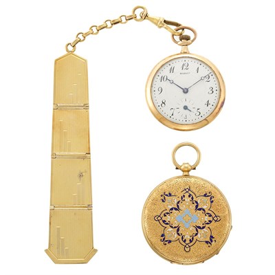 Lot 1419 - Two Gold Pocket Watches with Fob Chain