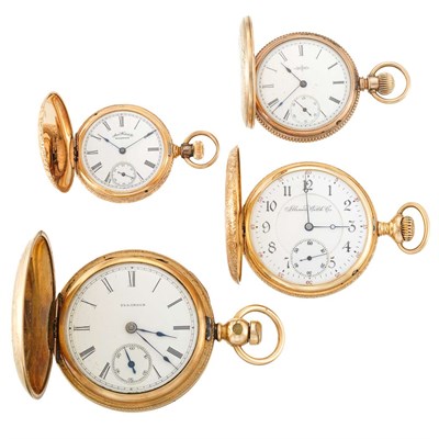 Lot 1470 - Four Gold and Gold-Filled Hunting Case Pocket Watches