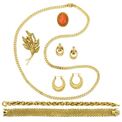 Lot 1385 - Group of Gold Jewelry