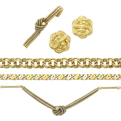 Lot 1386 - Group of Gold Jewelry