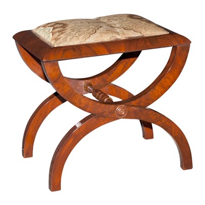 Lot 227 - Neoclassical Style Mahogany and Upholstered...