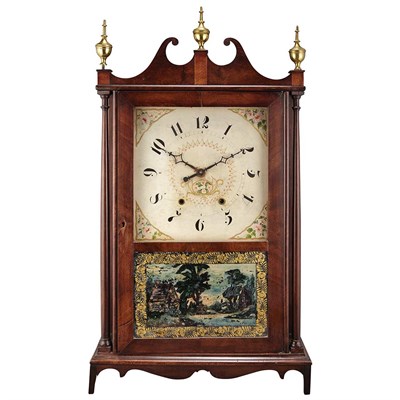 Lot 188 - Mahogany and Eglomise Pillar and Scroll Shelf...