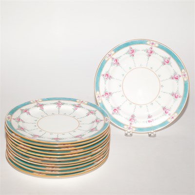 Lot 483 - Set of Twelve Mintons Porcelain Dessert Plates...